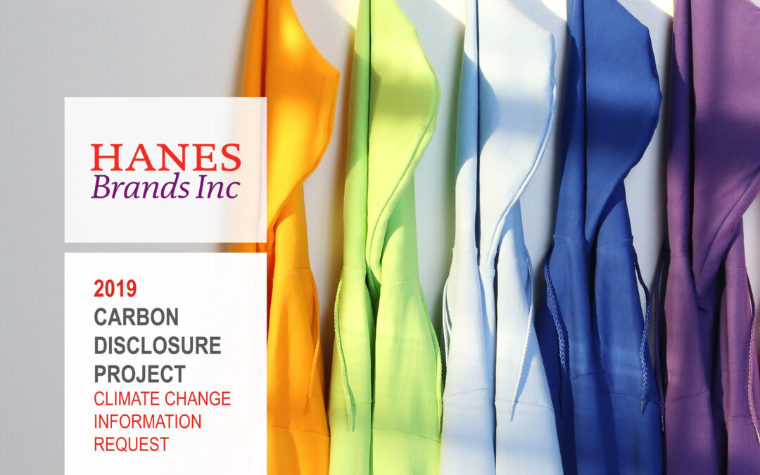 HanesBrands Submits Data for 2019 CDP Climate Change Report, Including Progress Toward 2020 Goals for Energy Use and Carbon Emissions