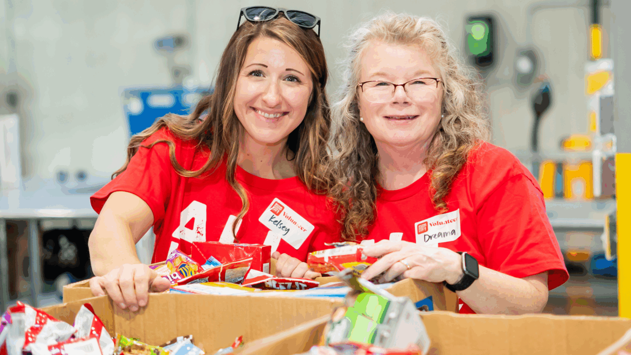 Volunteers at food bank